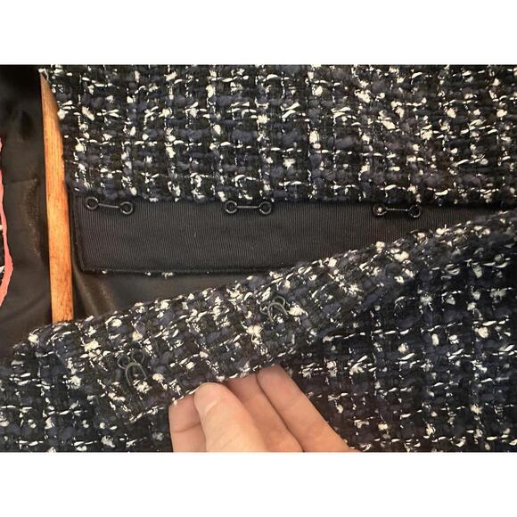J.Crew Sparkling Blue Midnight Tweed Cropped Jacket Wool Blend Women’s size 10 - Picture 10 of 15